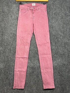 Hudson Jeans Womens 26 Nico Midrise Ankle Skinny Washed Red Cotton Stretch